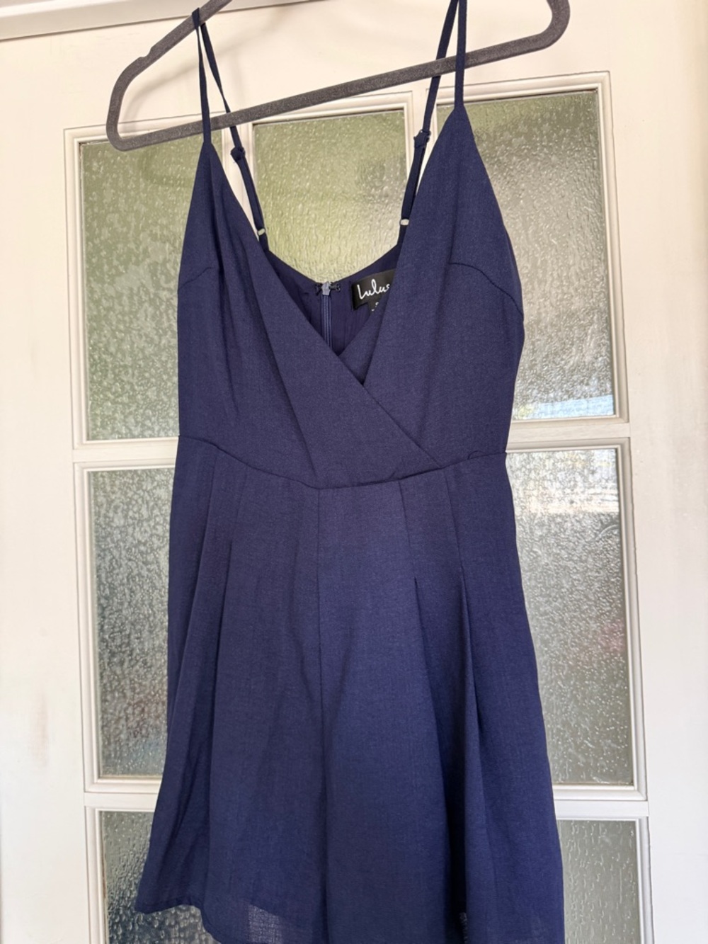 Lulu's Navy Blue Spaghetti Strap Romper